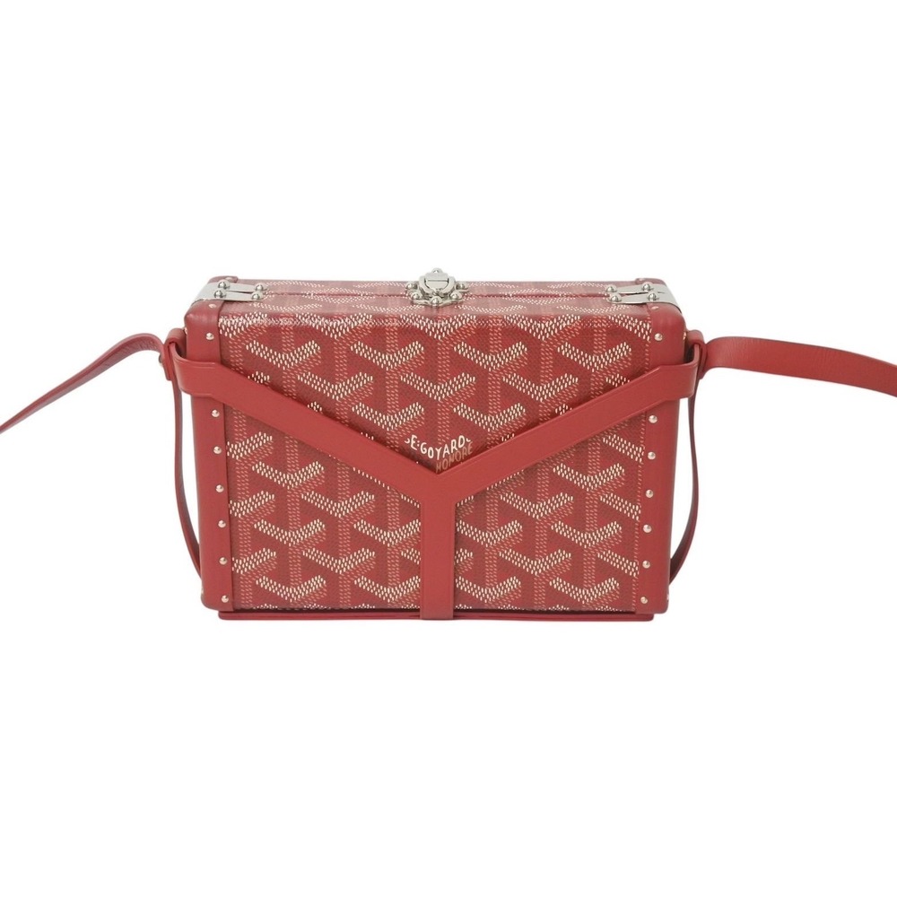 Goyard leather Shoulder Minaudire red Trunk Bag